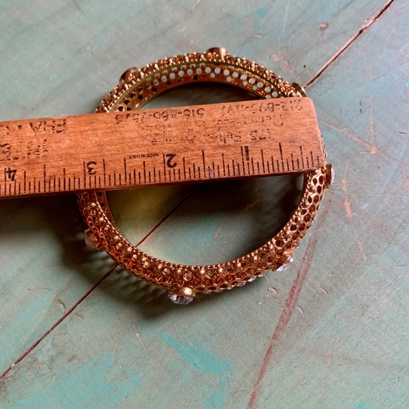 IMAN Global Chic Gold & Crystal Bangle Bracelet - Sz LG NWOT - Stunning Bracelet - Picture 7 of 12